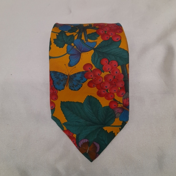 Vintage Yve Saint Laurent Floral Silk Tie Unisex - Picture 1 of 8